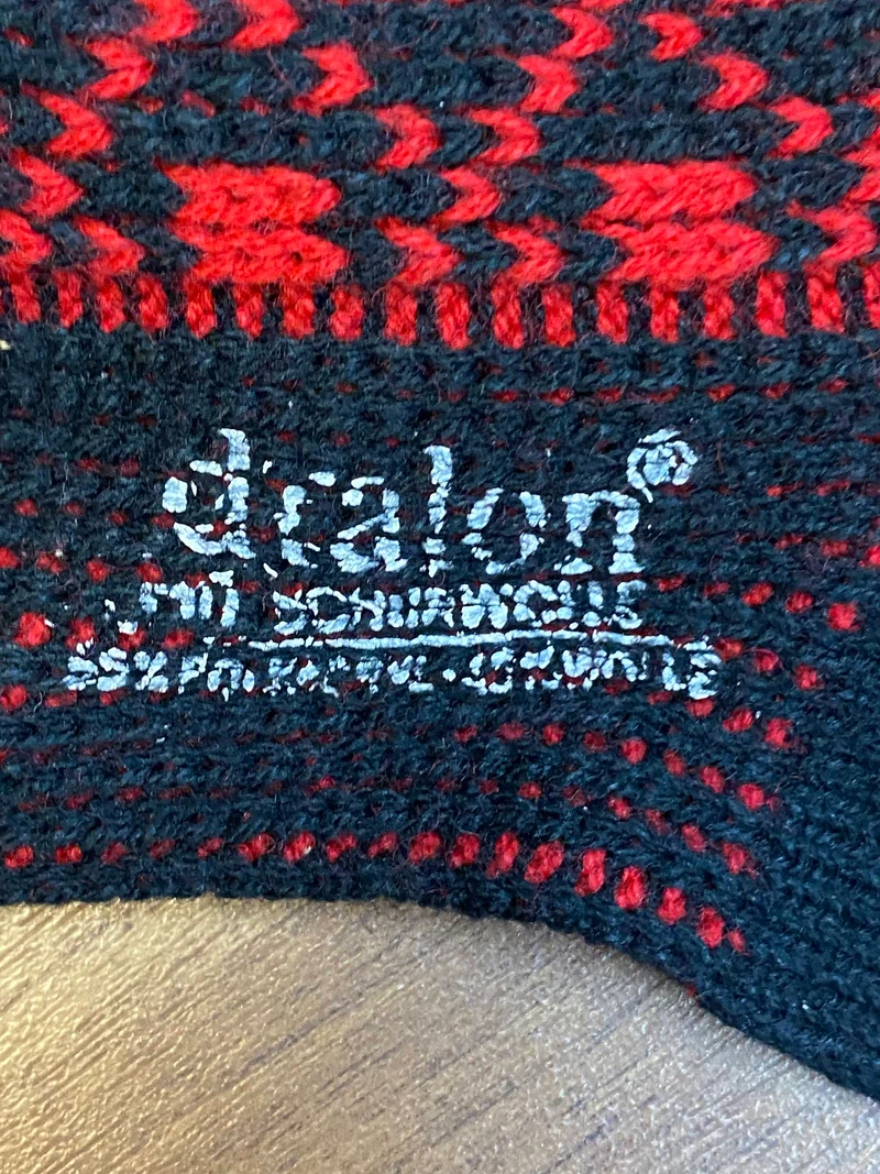 Kniestrümpfe - Vintage - schwarz rot