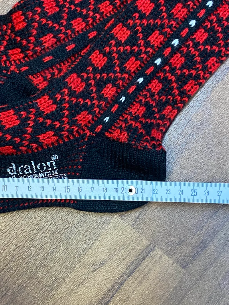 Kniestrümpfe - Vintage - schwarz rot
