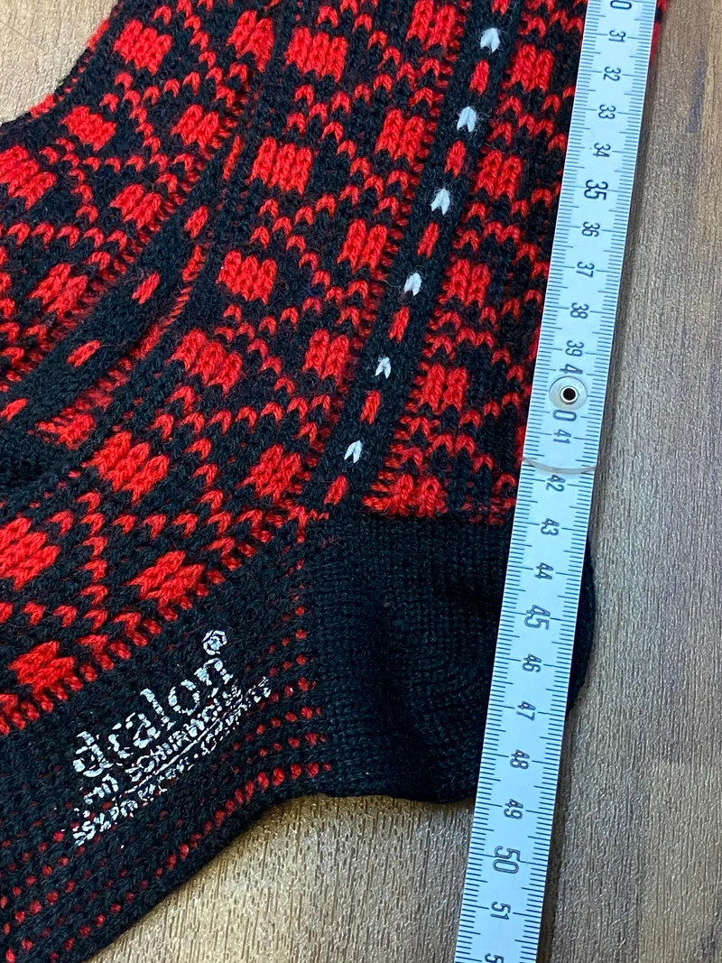 Kniestrümpfe - Vintage - schwarz rot