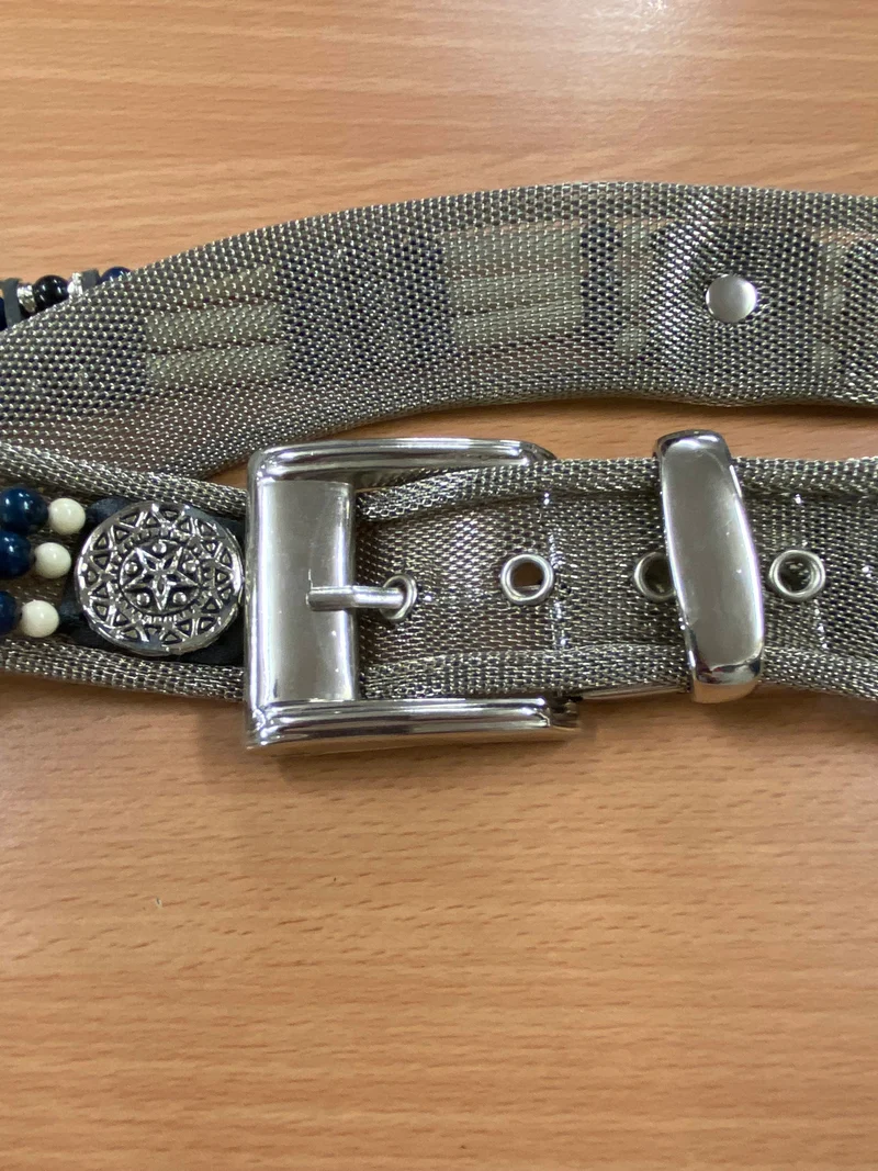Vintage 70er Jahre Silber Mesh Designer Gürtel