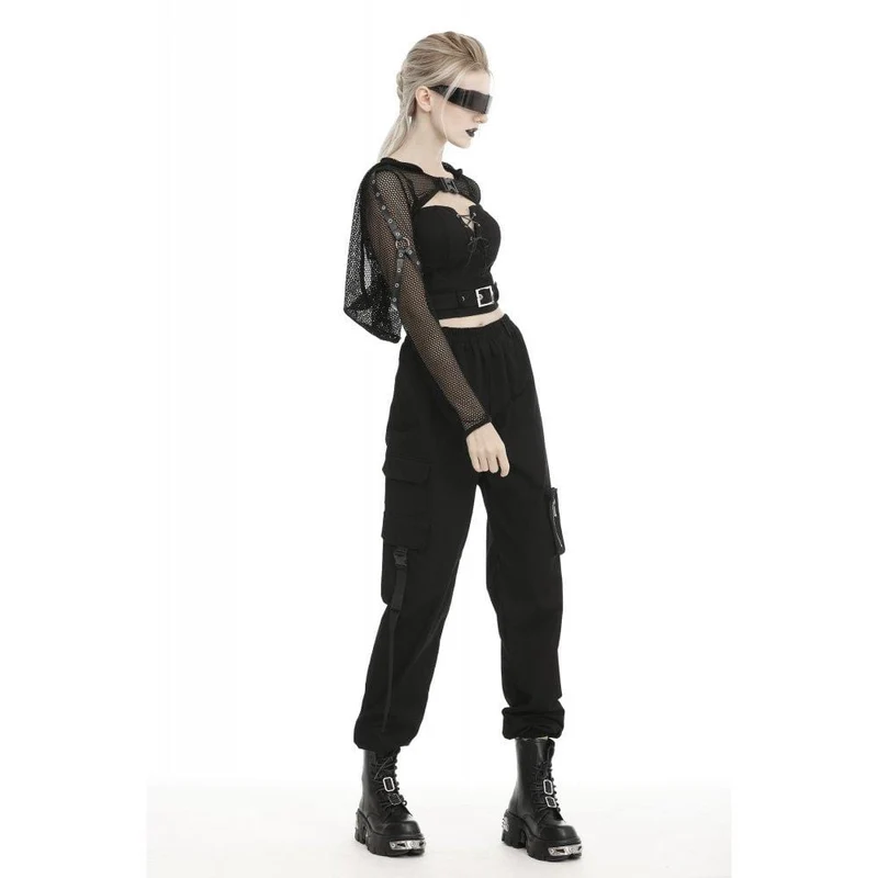 Gothic Fishnet Mesh Hooded Capes für Damen