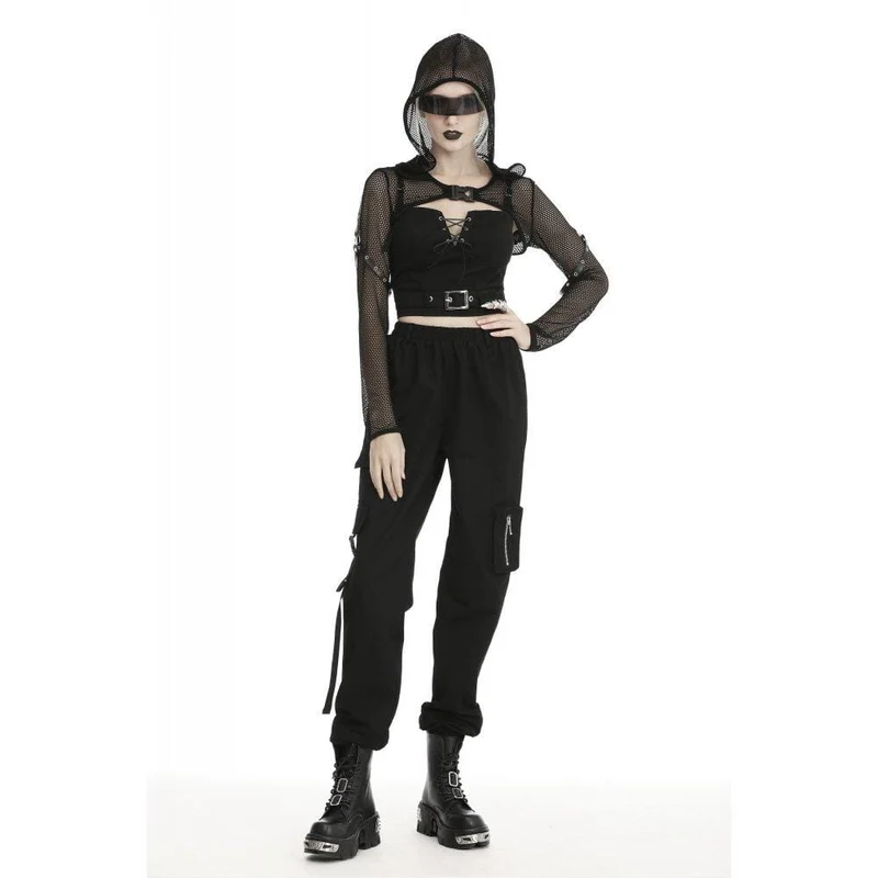 Gothic Fishnet Mesh Hooded Capes für Damen