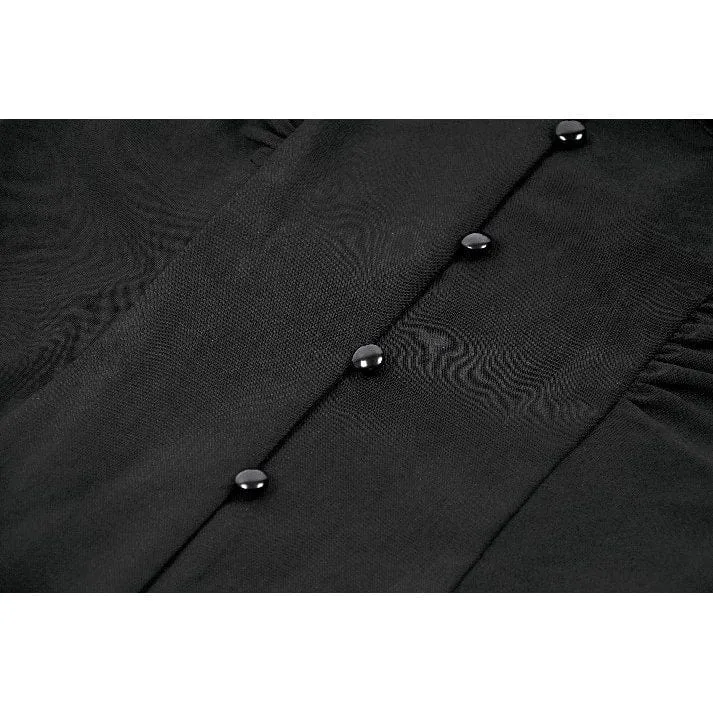 Gothic-Bluse mit tiefem Ausschnitt und Puffärmeln für Damen