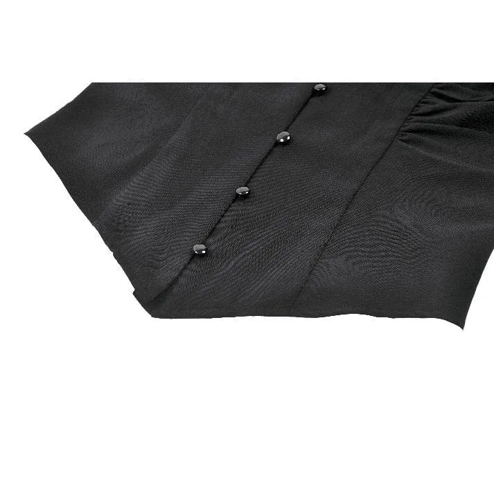 Gothic-Bluse mit tiefem Ausschnitt und Puffärmeln für Damen