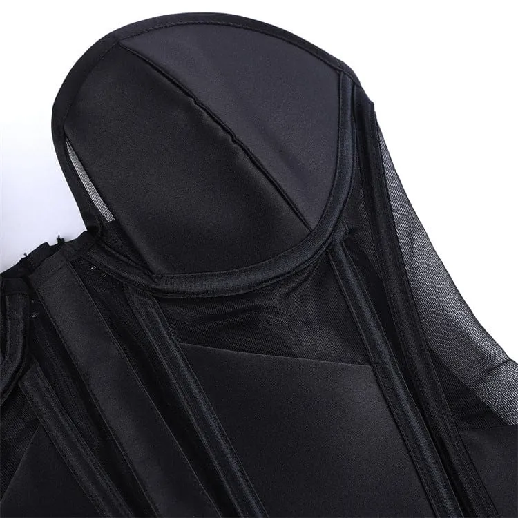 Gothic-Korsett für Damen, transparent, mit Schnürung, über der Brust