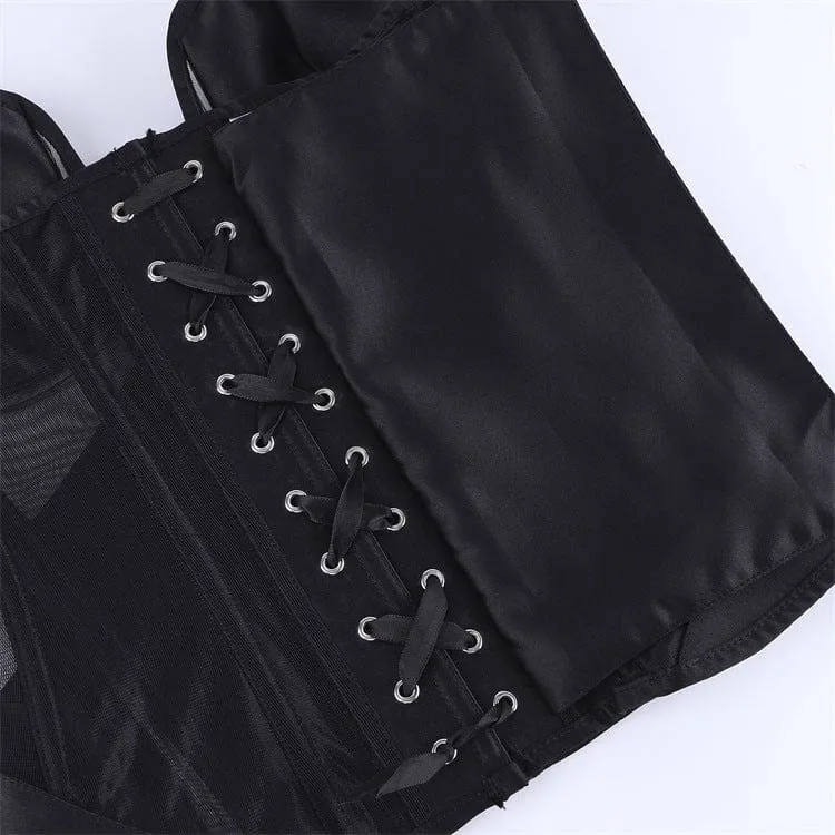 Gothic-Korsett für Damen, transparent, mit Schnürung, über der Brust