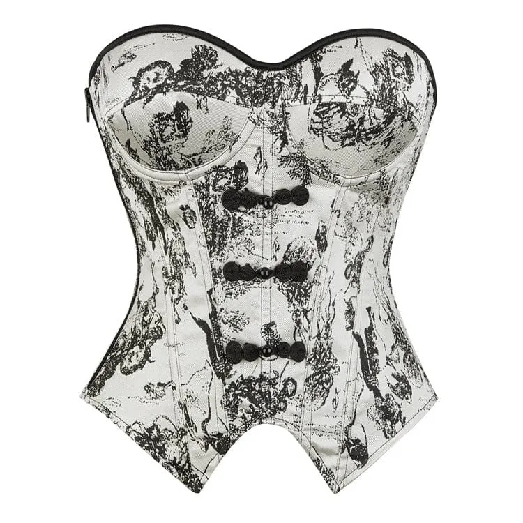 Gothic-Korsett für Damen mit unregelmäßigem Waschmuster und Frosch-Oberbrustverschluss