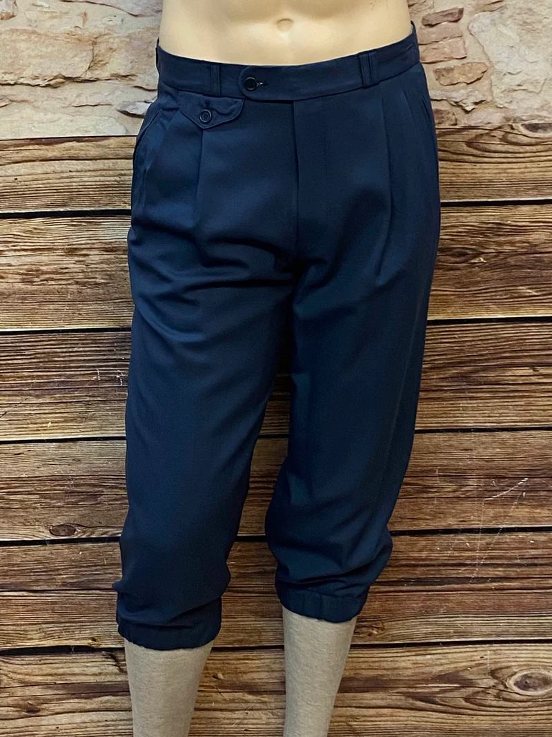Dunkelblaue Schurwoll-Knickerbocker Hose Gr. 48