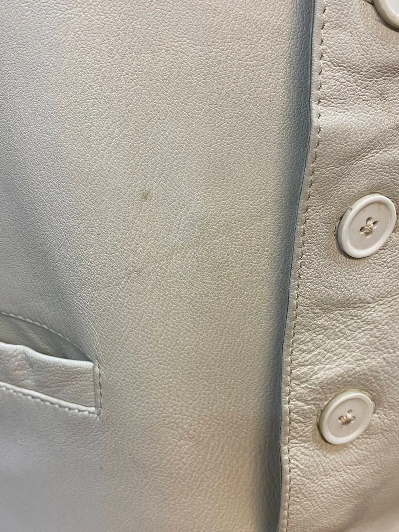 Lederweste - Vintage – Creme, Gr. L