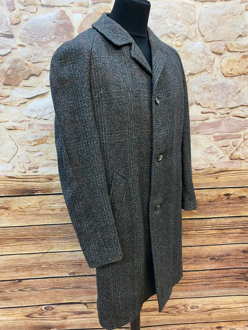 Vintage Herrenmantel Gr. 56 – Reine Wolle im dezenten Glencheck