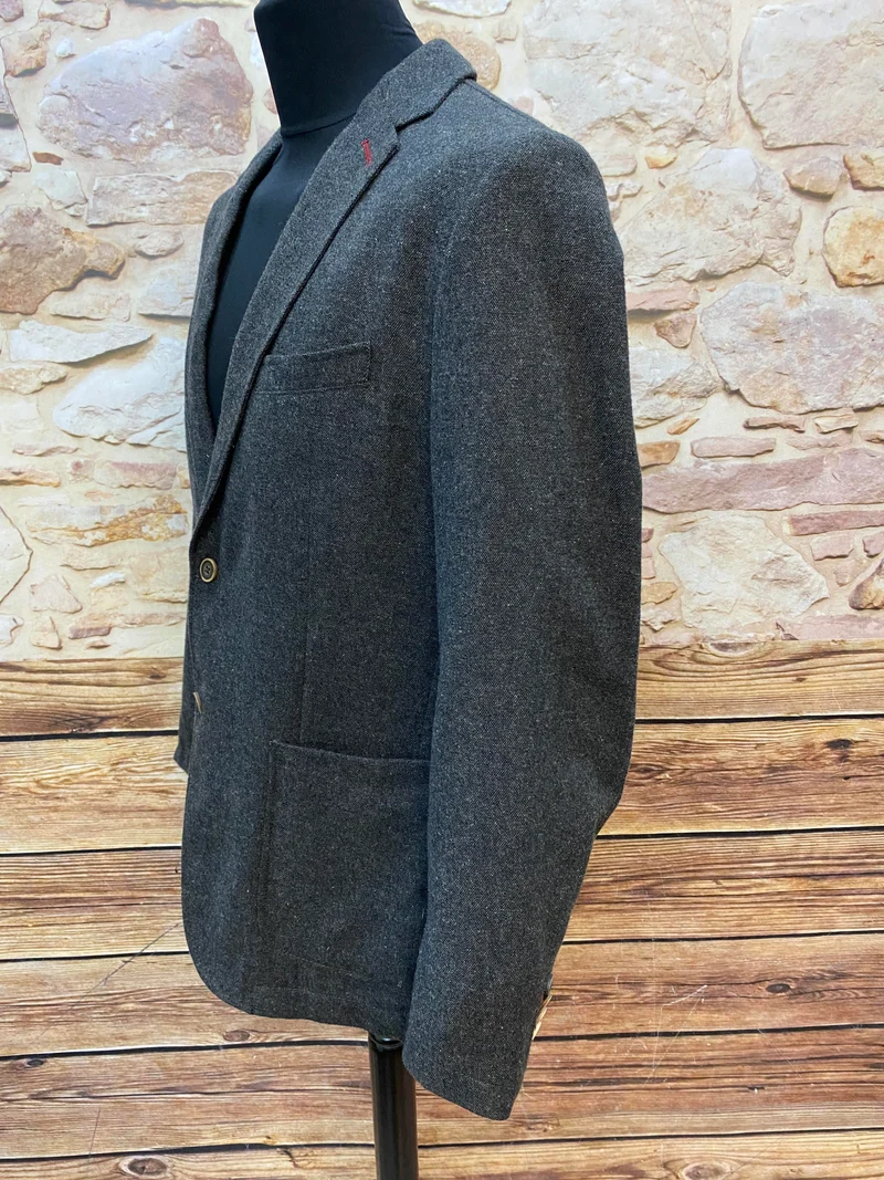 Herren Tweed-Sakko in Grau, Größe 54