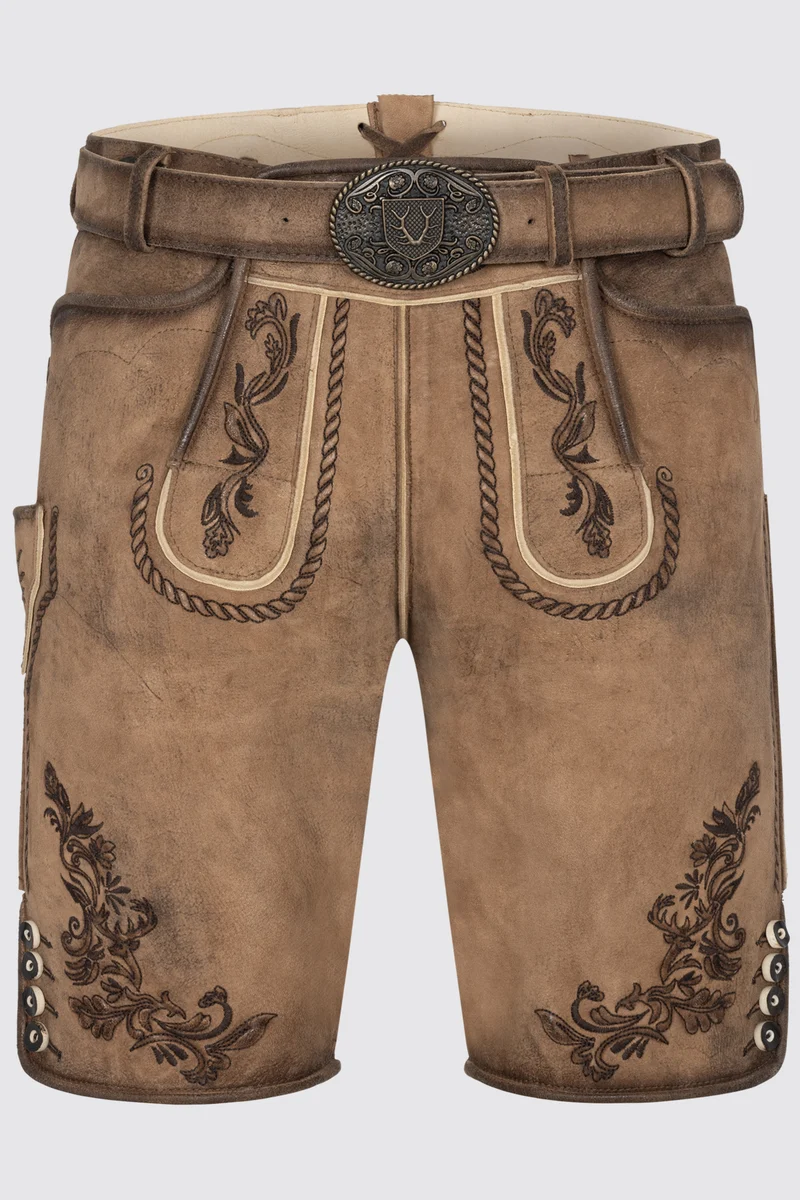 Herren Lederhose DEVIAN mit Gürtel - Krüger Buam - 962070-000-0007