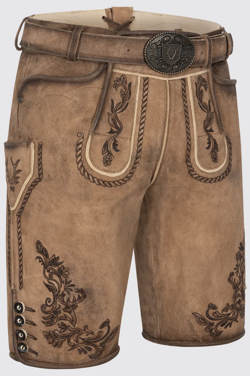 Herren Lederhose DEVIAN mit Gürtel - Krüger Buam - 962070-000-0007