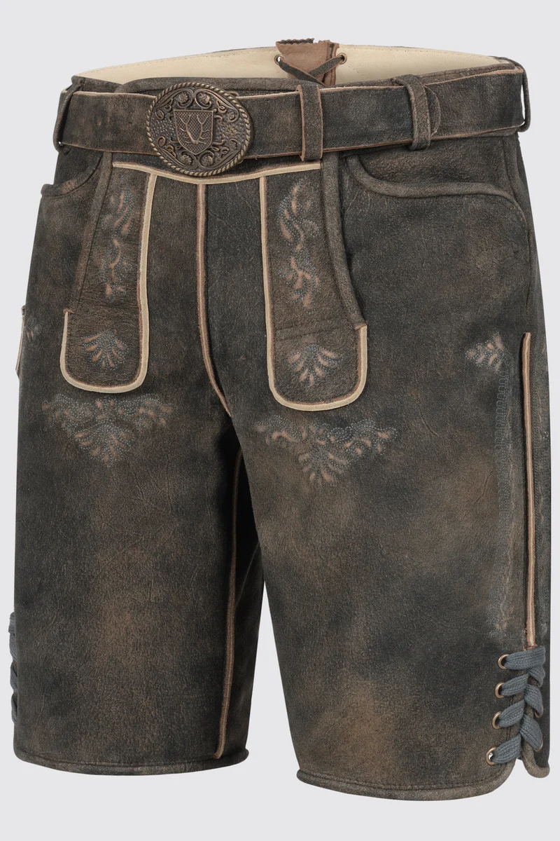 Herren Lederhose CURTIS mit Gürtel % - Krüger Buam - 962870-000-0076