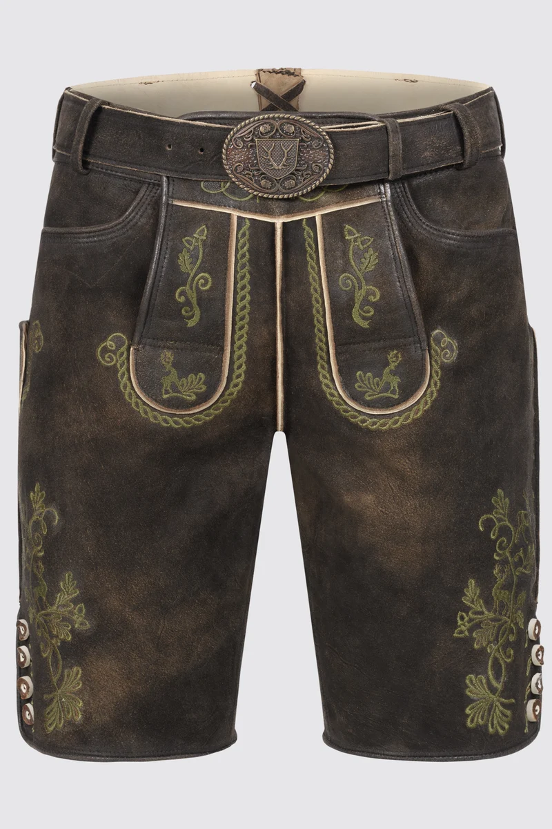 Herren Lederhose MILIAN mit Gürtel - Krüger Buam - 965070-000-0076