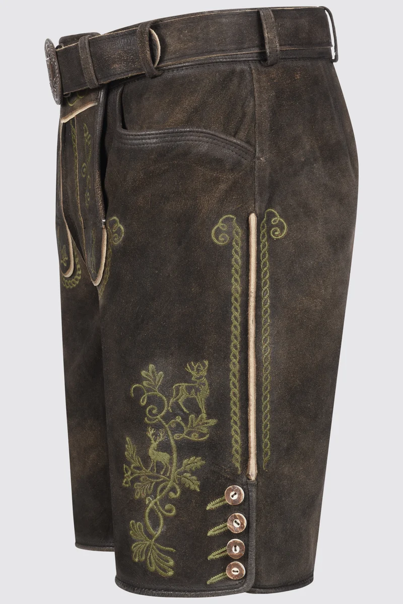 Herren Lederhose MILIAN mit Gürtel - Krüger Buam - 965070-000-0076