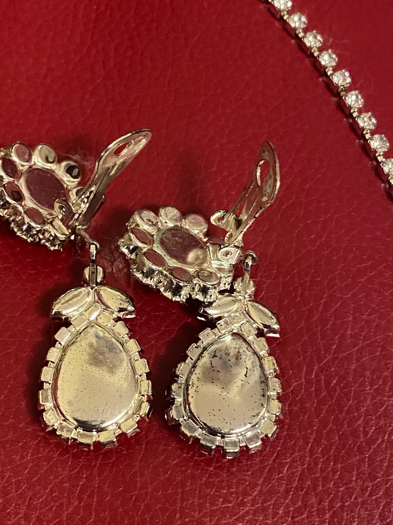 Vintage Schmuckset mit Collier, Armband und Ohrclips