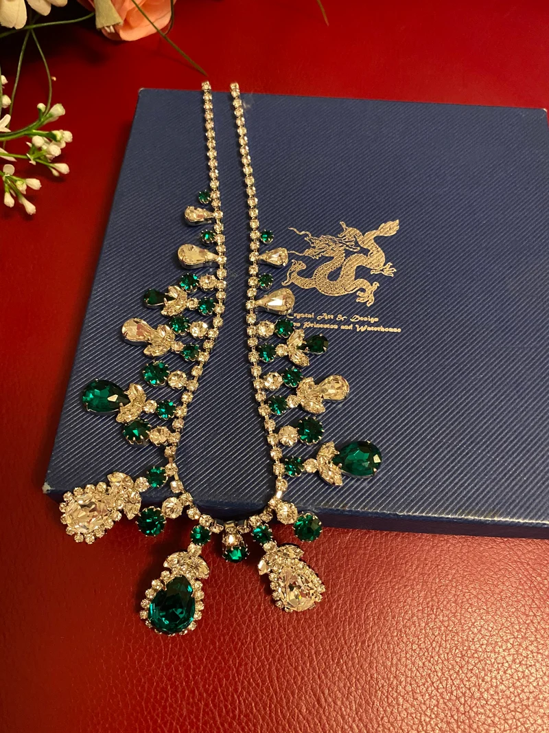 Vintage Schmuckset mit Collier, Armband und Ohrclips