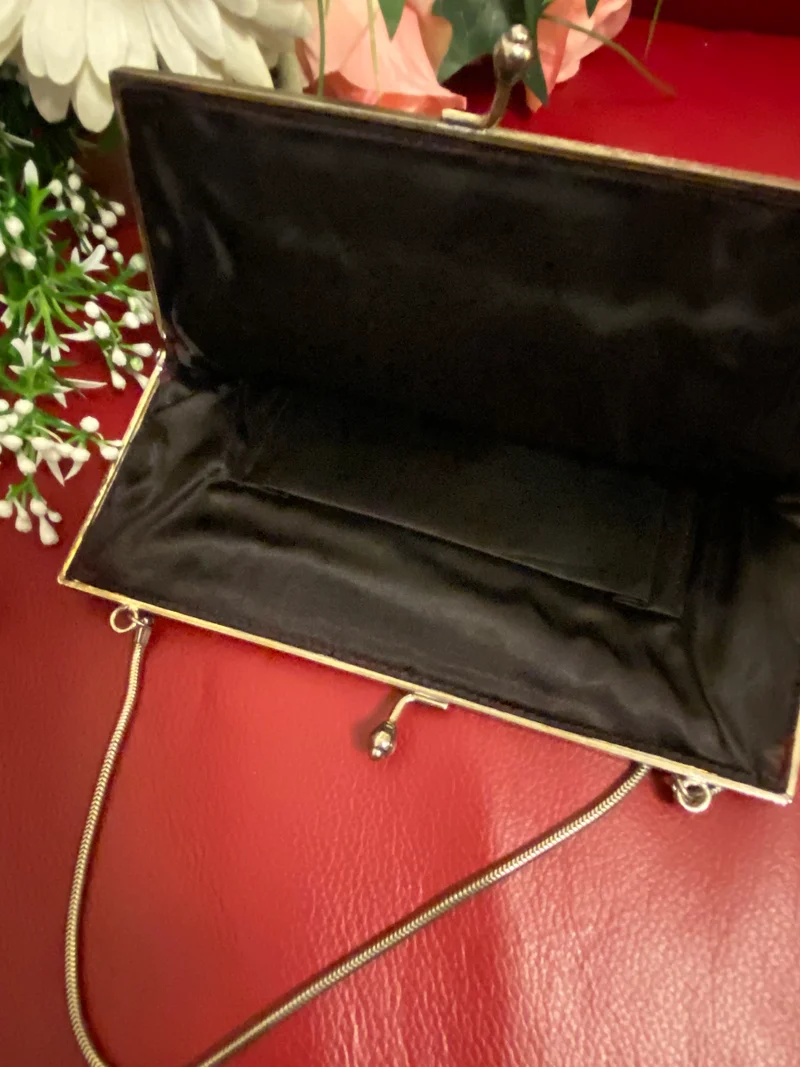 Vintage Abendtasche mit Pailletten und Perlenstickerei