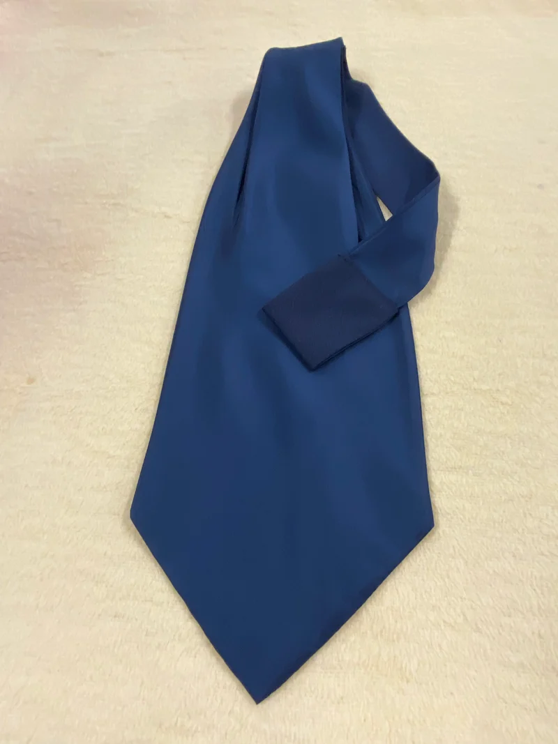 Vintage Ascot Krawatte Dunkelblau Herren – Elegante Schalkrawatte Retro