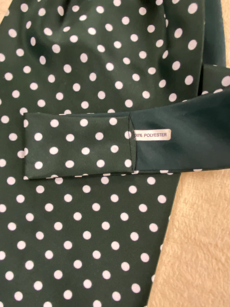 Vintage Ascot Schal Dunkelgrün mit Punkten – Retro Schalkrawatte Herren