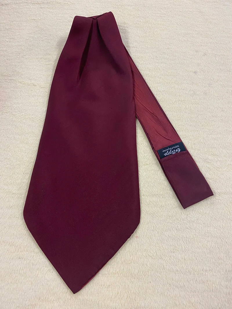 Vintage Ascot Krawatte Bordeaux Herren – Elegante Schalkrawatte Retro