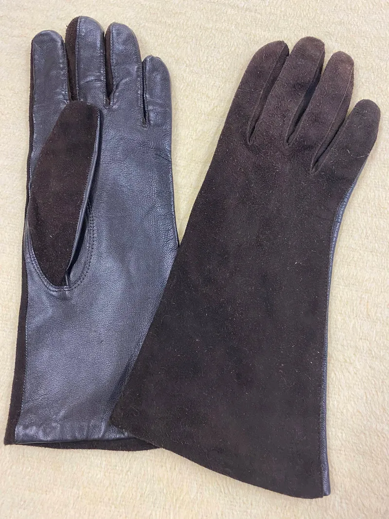 Vintage Damen-Wildlederhandschuhe – Größe M