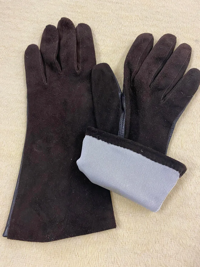 Vintage Damen-Wildlederhandschuhe – Größe M