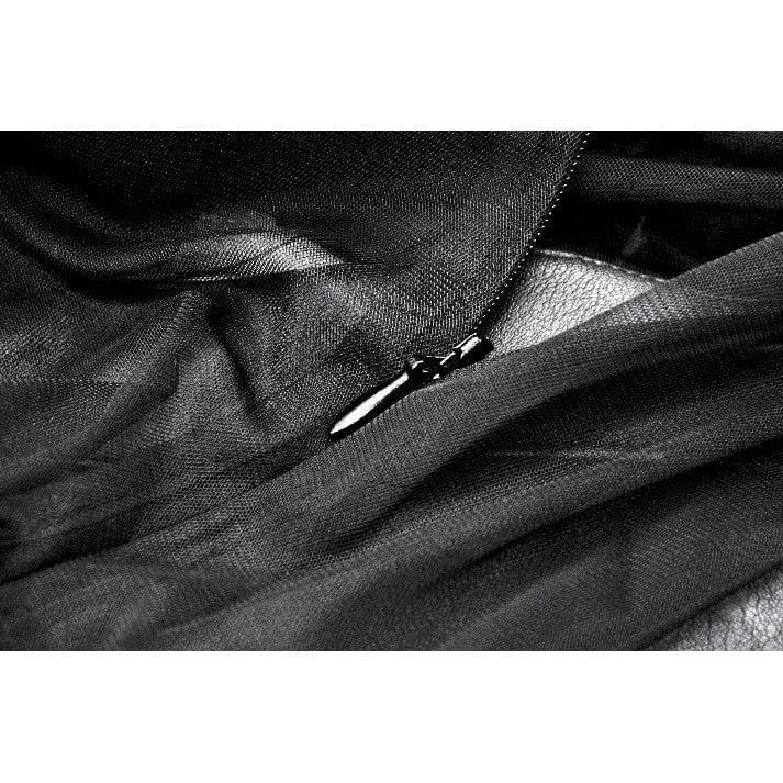 Punk-Mehrschicht-Netzkleid mit V-Ausschnitt für Damen