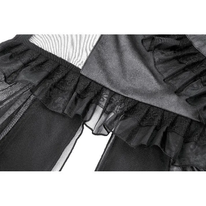 Punk-Mehrschicht-Netzkleid mit V-Ausschnitt für Damen