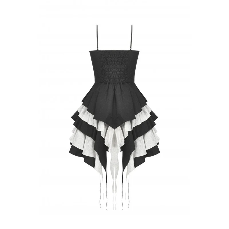 Gothic Lolita Slip-Kleid mit Schleife in Kontrastfarbe für Damen