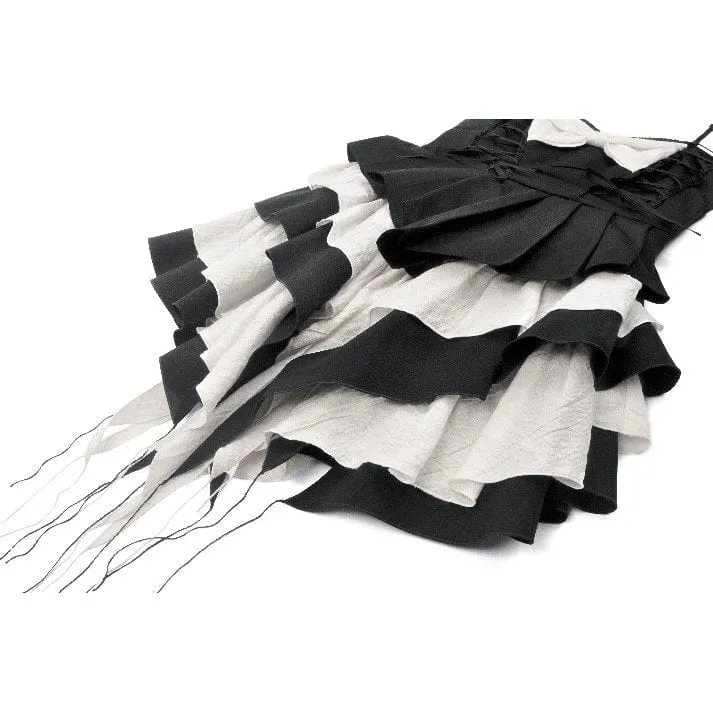 Gothic Lolita Slip-Kleid mit Schleife in Kontrastfarbe für Damen