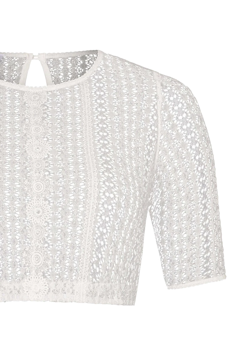 Hochgeschlossene Dirndlbluse aus Spitze