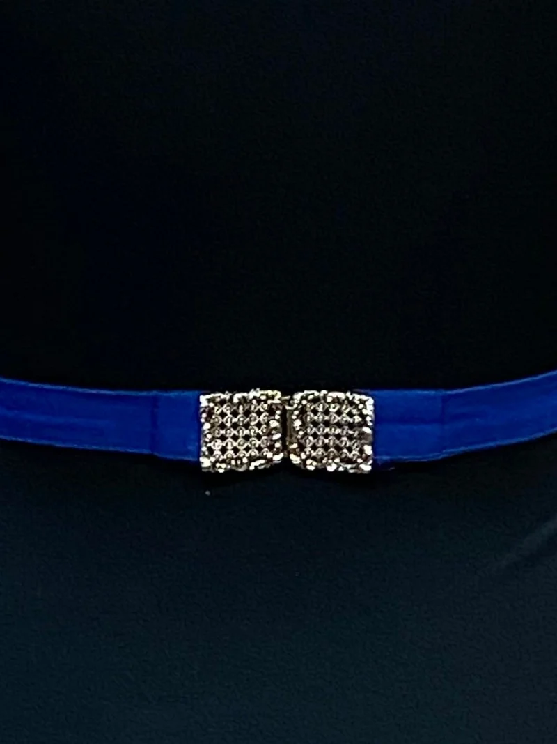Dirndlschürze blau weiß - mittelang