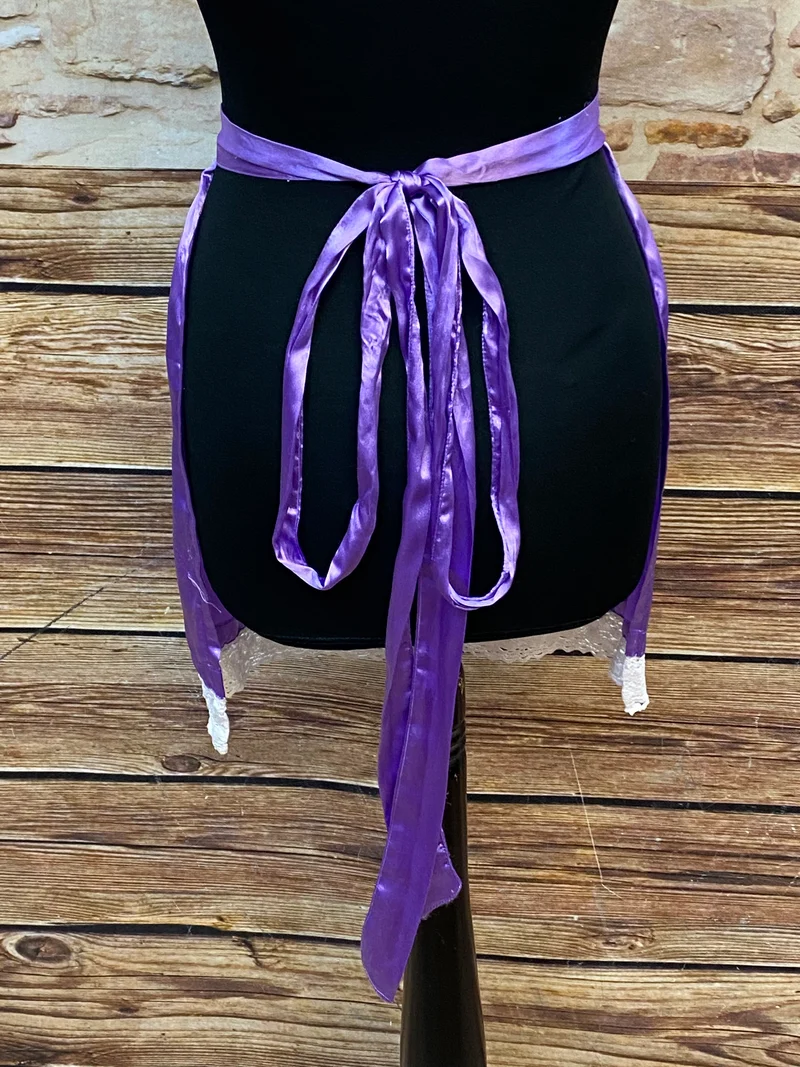 Vintage Dirndlschürze lila - kurz, Gr.34
