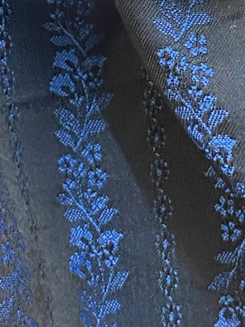 Vintage Dirndlschürze blau schwarz - lang