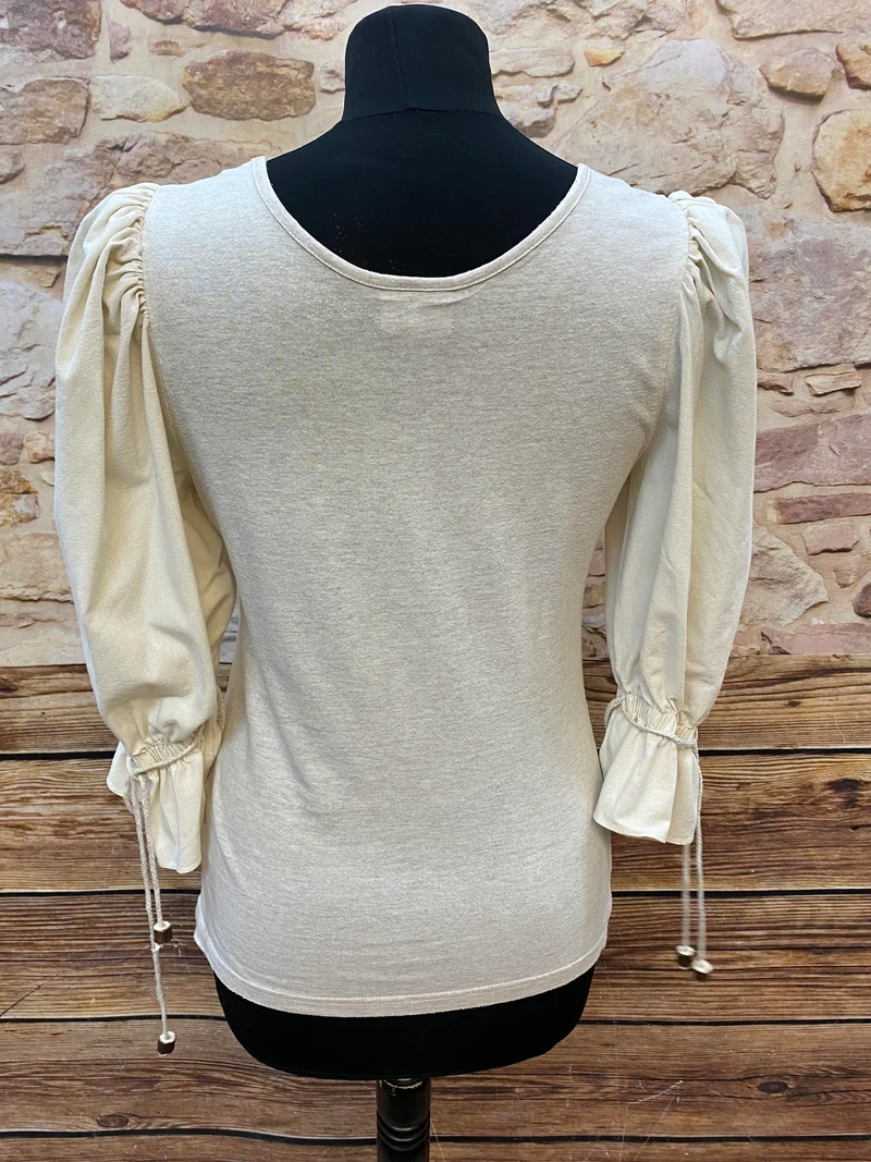 Vintage Trachtenshirt Damen Creme Gr. 38 Country Line Landhausstil