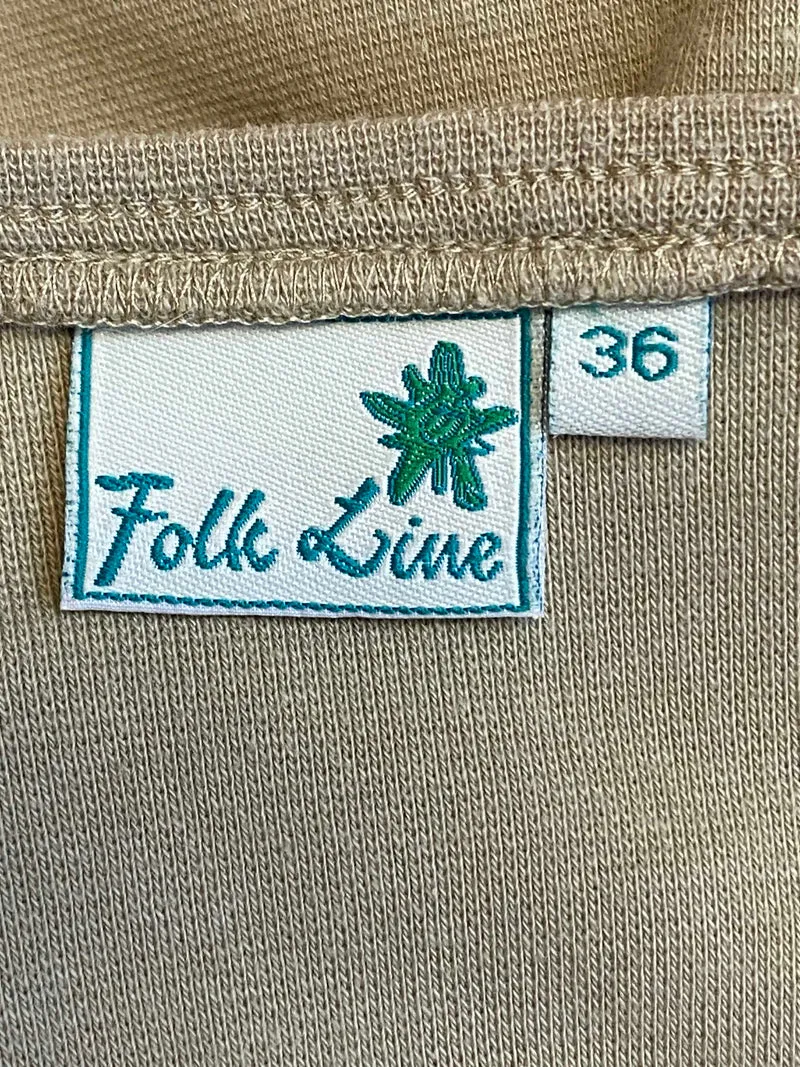Vintage Trachtenshirt Damen Beige Gr. 36 Folk Line Landhausstil