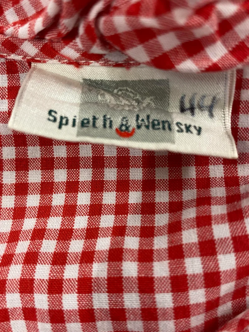 Spieth & Wensky Trachtenbluse rot weiß kariert Gr. 44