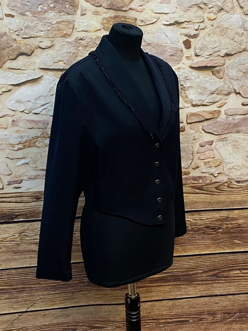 70er Jahre Schwarze Vintage-Jacke Gr.38