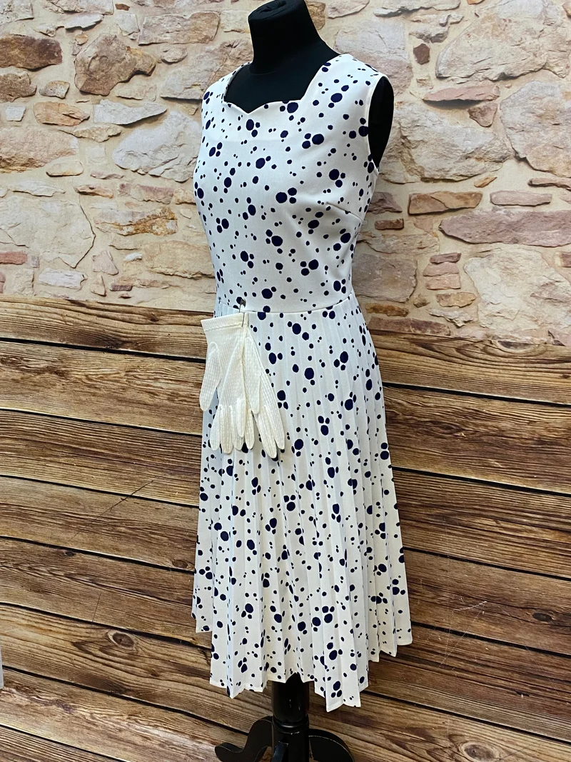 Vintage-Kleid mit Jäckchen und Handschuhe, Unikat, Vintage Gr.46