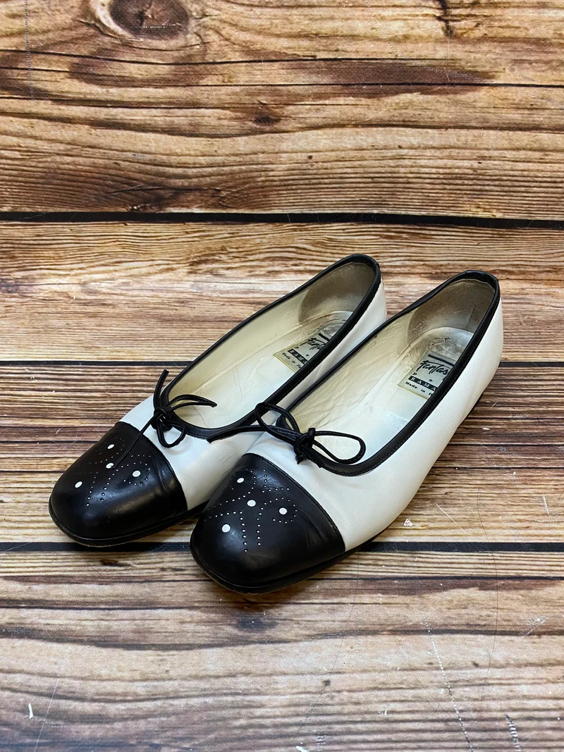 Vintage-Schuhe Ballerinas Fantasy – Größe 39,5