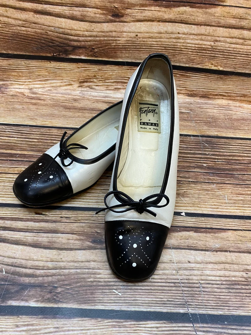 Vintage-Schuhe Ballerinas Fantasy – Größe 39,5
