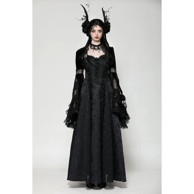 Gothic-Umhang aus Spitze mit Rüschen für Damen