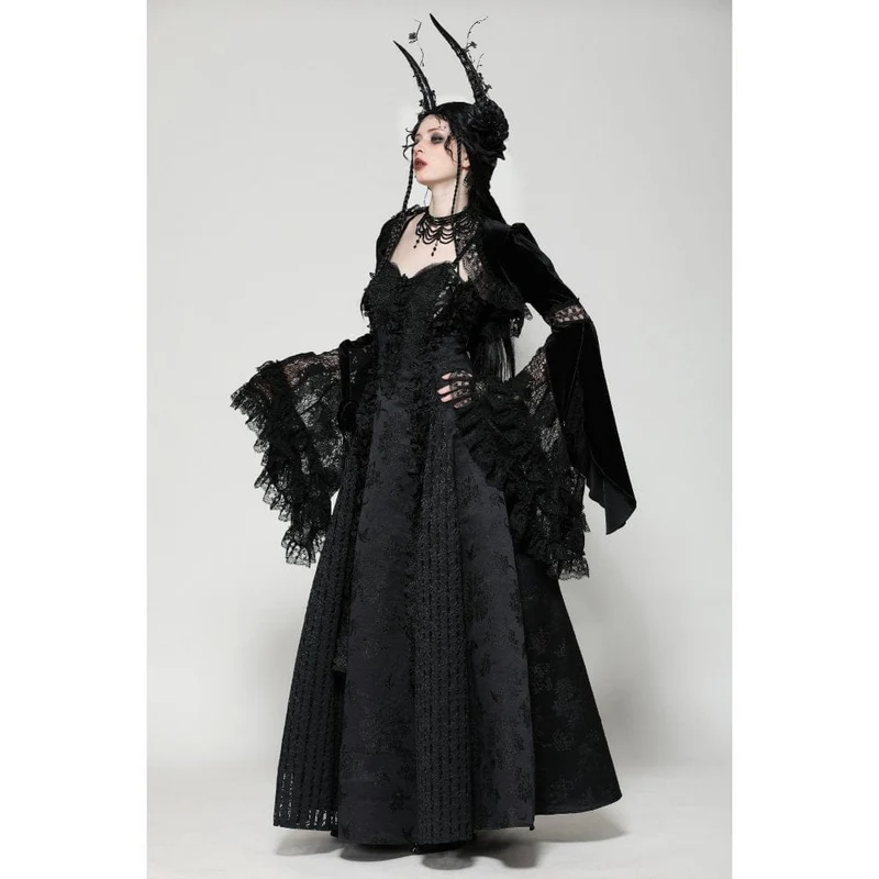 Gothic-Umhang aus Spitze mit Rüschen für Damen