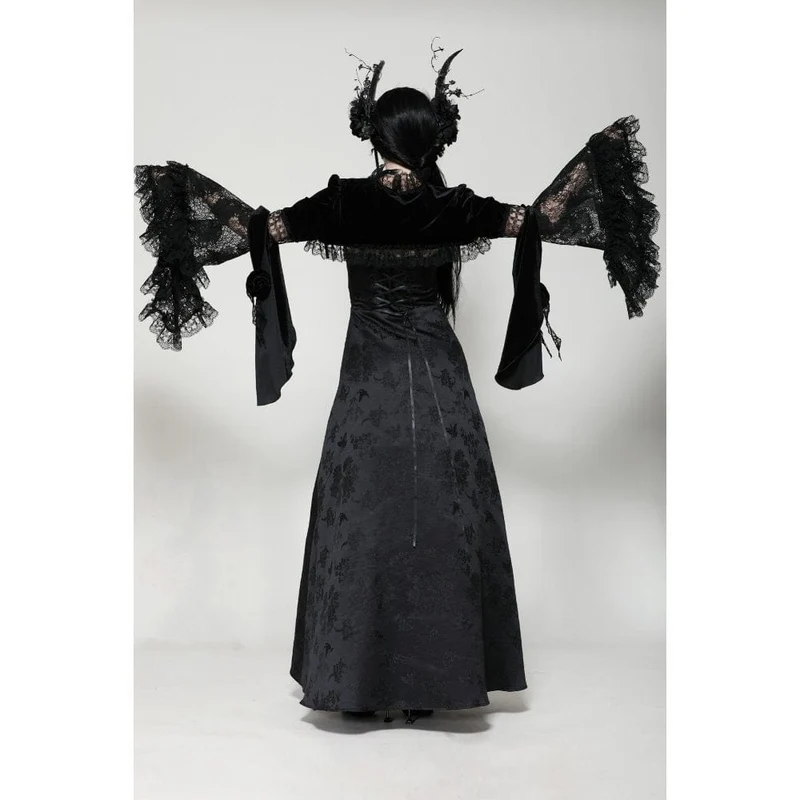 Gothic-Umhang aus Spitze mit Rüschen für Damen