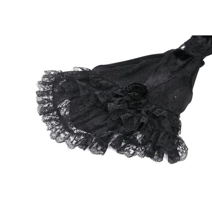 Gothic-Umhang aus Spitze mit Rüschen für Damen