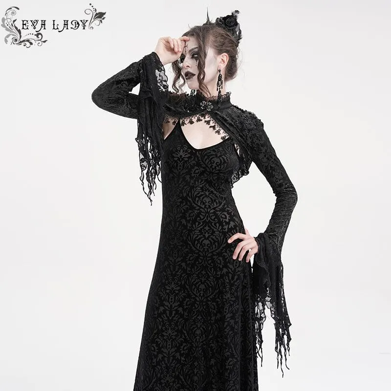 Gothic Umhang mit Spitzenquasten für Damen