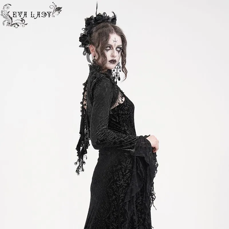 Gothic Umhang mit Spitzenquasten für Damen