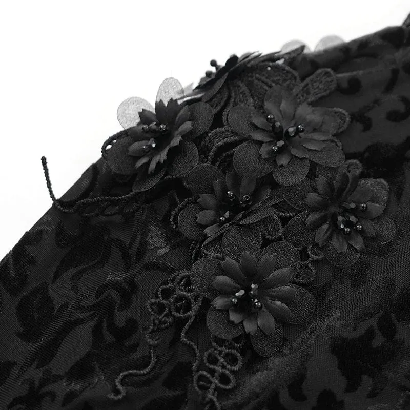 Gothic Umhang mit Spitzenquasten für Damen
